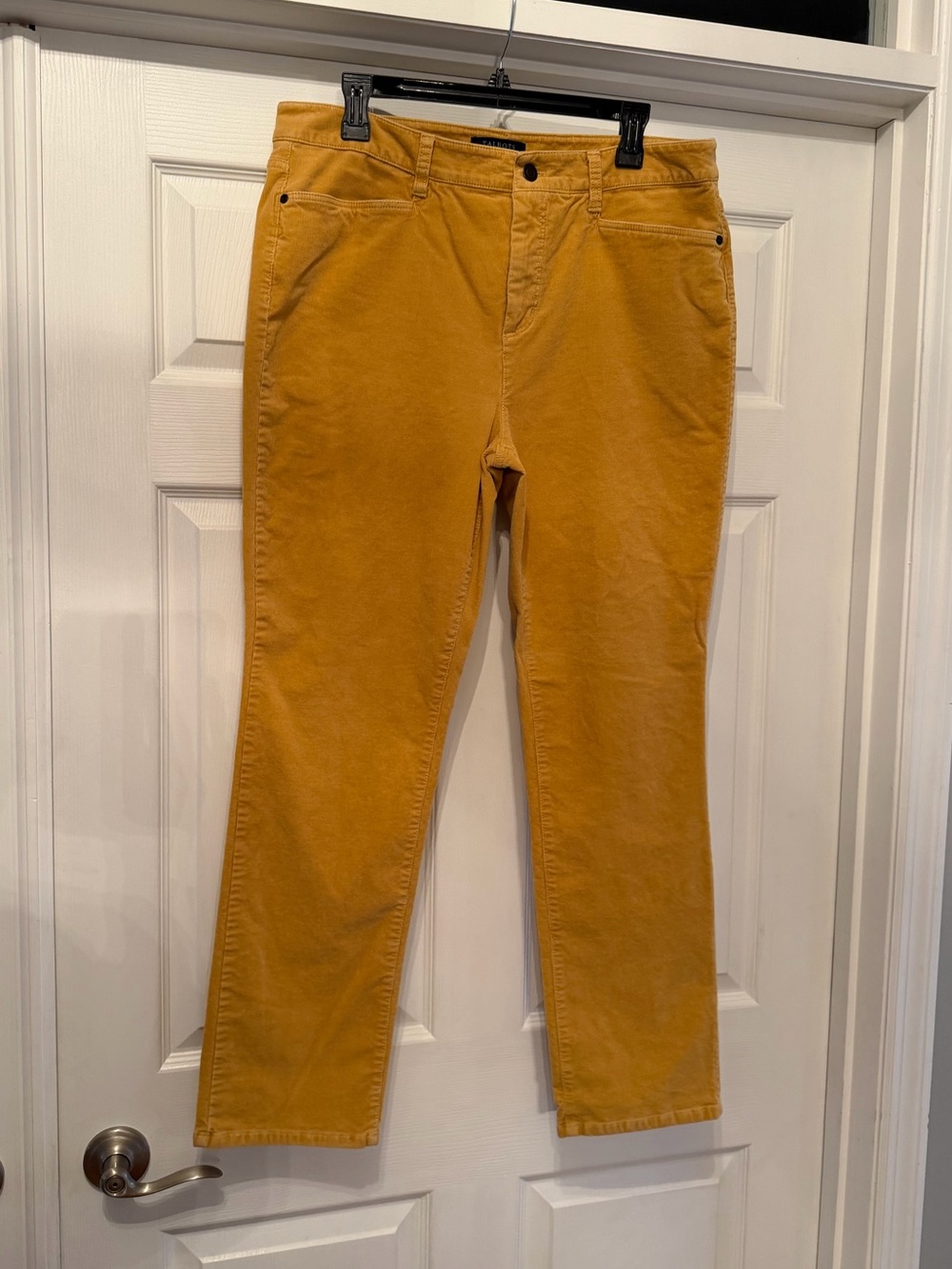 Talbots Simply Flattering 5 pocket gold yellow mustard corduroy pants Size 14